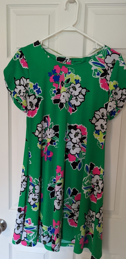 Bright green dress